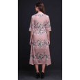 thumbnail image 2 of Bimba Cotton Pink Ranunculus & Chrysanthemum Floral Printed Ladies Asymmetrical Pocket ShiftDressShort Sleeve V Neck MidiDress-XX-Large, 2 of 4