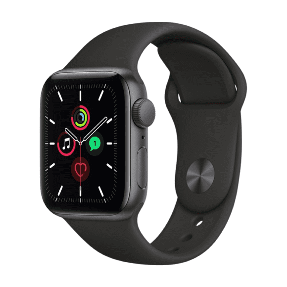 Refurbished - Apple Watch SE (1st Gen) 40mm GPS Smart Watch - Space Gray Aluminum Case with Black Sport Band