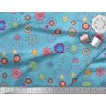 thumbnail image 3 of Soimoi Blue Viscose Chiffon Fabric Insect & Floral Clip Art Decor Fabric Printed BTY 42 Inch Wide, 3 of 3