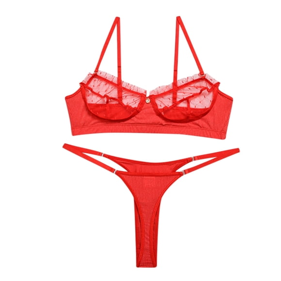 Ketyyh-chn99 Panty and Bra Set Women's Comfort Bralette Seamless Underwear Plus Size Seamless Comfort No Underwire Bra 2030 Red,S