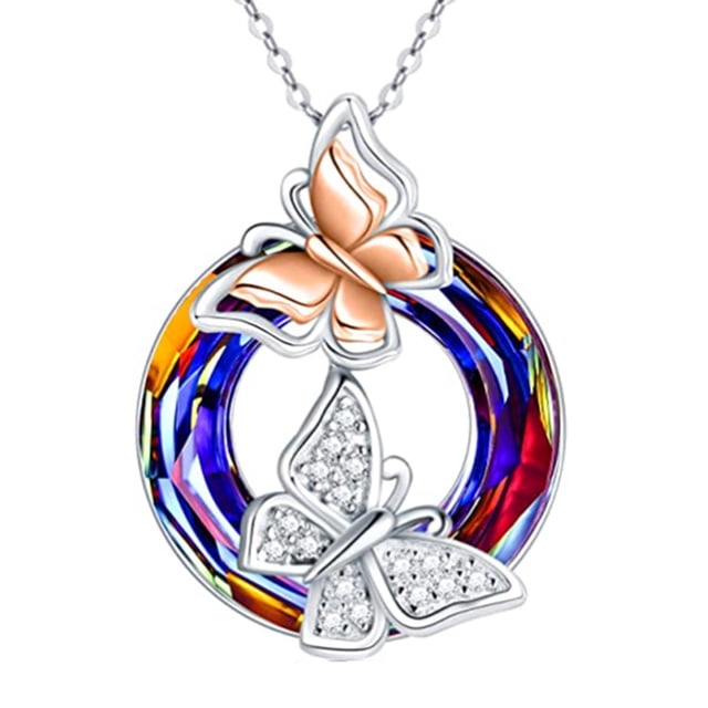 TopLLC Colliers & Pendentifs Collier Coloré Femme Pendentif Collier Rond Cristal Accessoires de Bijoux Tout-Aller Crème Décocon