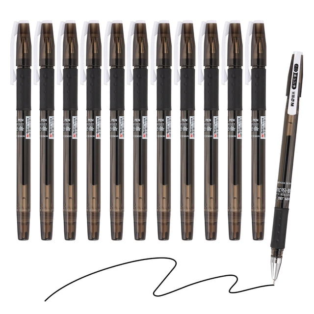 Uxcell Gel Pen Medium Point 0.5mm, 24 Pack Smooth Black Gel Ink Rollerball Pen for Home Office Writing Note Taking Journaling Business, Style 2