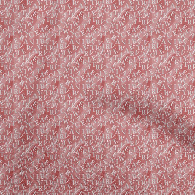 oneOone Cotton Cambric Red Fabric Text Fabric For Sewing Printed Craft Fabric By The Yard 42 Inch Wide