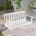 thumbnail image 2 of Gymax Balançoire de Porche 54 Pieds' en HDPE pour Extérieur, Chaise Suspendue de Patio avec Porte-Gobelet et Chaîne Ajustable, 2 of 10