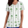 thumbnail image 2 of Mceream Nurse St Patricks Day Shirt for Womens Breathable Plus Size Nurse Working Uniform Shamrocks Print Scrub Tops V Neck Short Sleeve Fun Nursing Uniforms White XL, 2 of 6