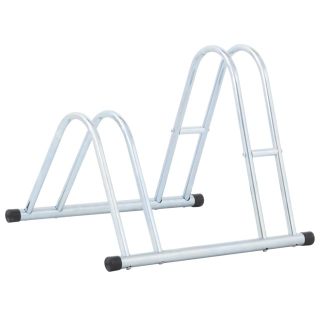 vidaXL Support de Vélo pour 2 Vélos sur Pied en Acier Galvanisé