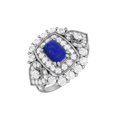 thumbnail image 1 of Bague de Mariage pour Femme en Argent Sterling 925, Forme Coussin, Lapis 6x4 mm, 1 of 4