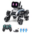 thumbnail image 1 of yeacher Voiture Robot Télécommandée à 8 Roues Argent-Noir avec Doubles Télécommandes, Lumières LED, Musique et Fonctions de Cascades pour Enfants (3 Piles Incluses), 1 of 6