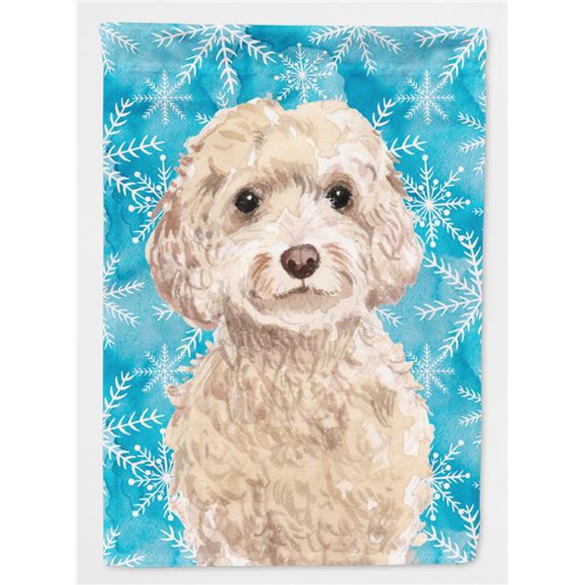 Carolines Treasures BB9445CHF Champagne Cockapoo Drapeau d'Hiver Toile Maison