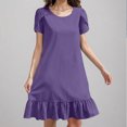 thumbnail image 5 of Liquidation d'Été 2025! Robe pour Femme Grande Taille, Liquidation de Robes d'Été pour Femmes, Robe d'Été pour Femme en Coton et Lin à Manches, Ourlet Volanté, Jupe Longue, 5 of 5