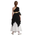 thumbnail image 2 of Aislor Robe de Danse Liturgique de Louange Lyrique pour Filles Enfants, Robe de Danse à Blocs de Couleur, Robe de Culte à Ourlet Asymétrique, Noir 6, 2 of 7