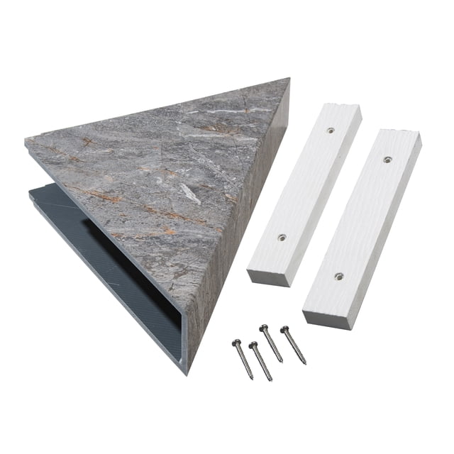 Palisade Vinyl Waterproof Corner Shower Shelf Spanish Marble