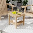 thumbnail image 4 of Costway 1 PCS Table d'Appoint Extérieur à 2 Niveaux, Table d'Extrémité en Bois de Teck avec Tablette de Rangement Naturel, 4 of 10