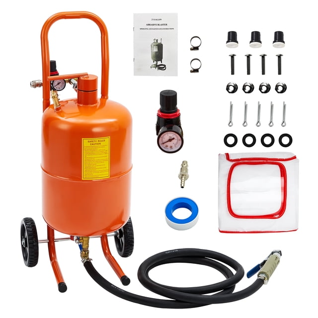 Yiwa Sand Blasting Machine, Air-Powered Sand Blaster Kit with 4 Ceramic Nozzles and Oil-Water Separator, Operates at 60-110 PSI for Versatile Surface Preparation