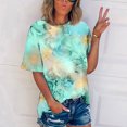 thumbnail image 2 of CEHVOM T-shirt Imprimé Mode Femme Manches Courtes Blouse Col Rond Hauts Décontractés Liquidation, 2 of 5