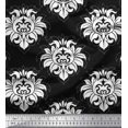 thumbnail image 1 of Soimoi polyester Crepe Fabric Seamless Baroque Damask Fabric Prints By Yard 52 Inch Wide, 1 of 3
