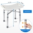 thumbnail image 4 of Heavy Duty Adjustable Shower Chair - 500lb Capacity - Lightweight Rust-Resistant Aluminum Bath Bench, Padded Anti-Slip Seat, Tool-Included Assembly, 4 of 7