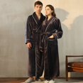 thumbnail image 3 of Winter couple flannel pajamas plus size comfortable bathrobe for warmth in winter, 3 of 5