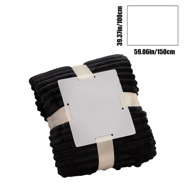 Oversized Cooling Quilt Wave Design Temperature Regulating 79x59in Double Layer Blanket Black