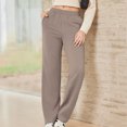 thumbnail image 4 of Womens Sweat Pants, Fashion Casual Solid Color Waist Sweatpants with Side Pockets, 4 of 7