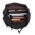 thumbnail image 3 of KAUKKO Vintage Casual Canvas and Leather Rucksack Backpack, 1Black, 3 of 5