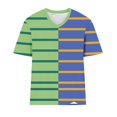 thumbnail image 3 of Plebaso Womens Plus Size V Neck T Shirts Short Sleeve Color Block Tee Summer Casual Loose Tops for Women, 3 of 4
