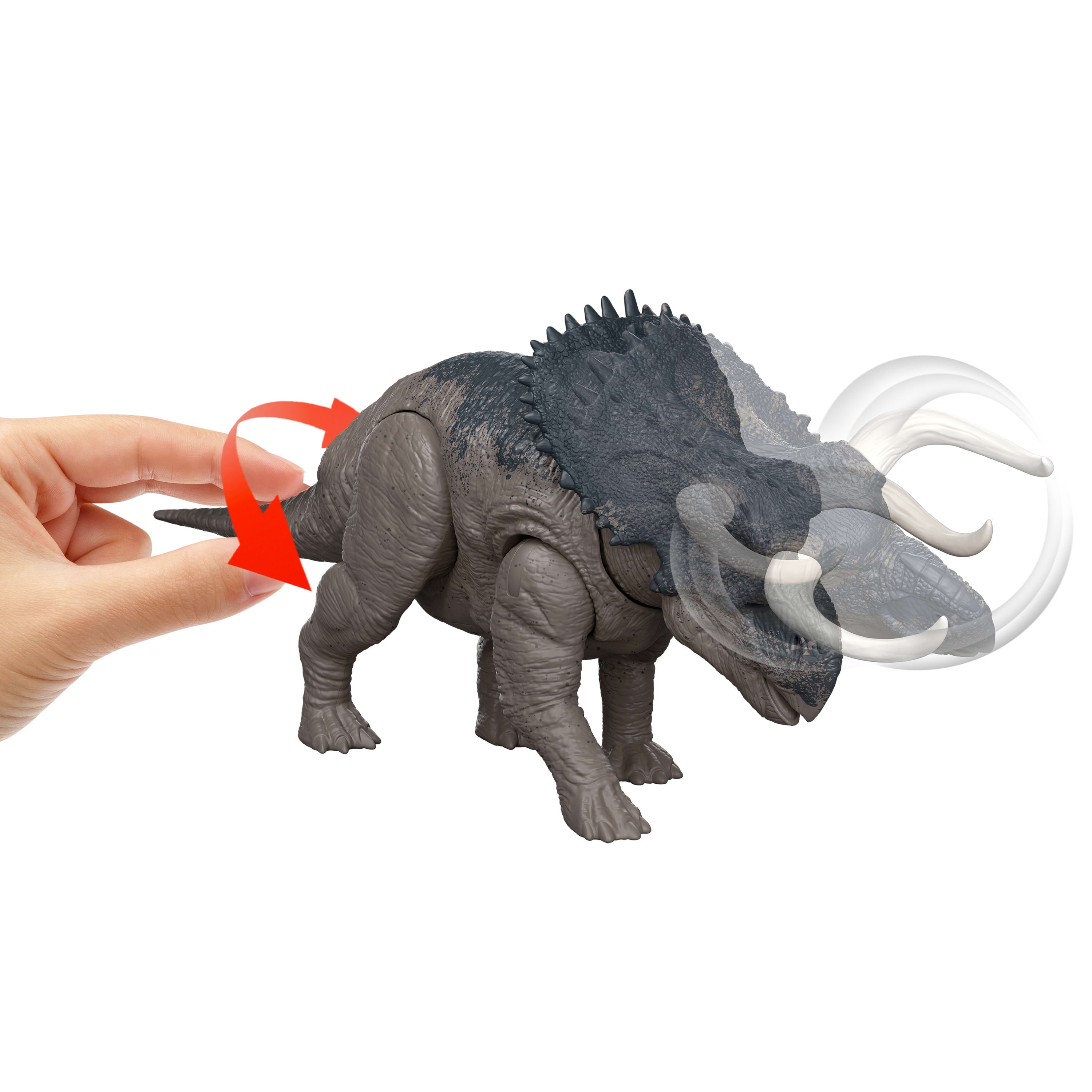 Jurassic World-Nasutoceratops-Figurine articulée avec attaque et son