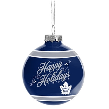 Forever Collectibles Toronto Maple Leafs NHL Happy Holidays Glass Ball Ornament