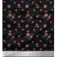 thumbnail image 1 of Soimoi Tissu en Coton Canard Feuilles & Roses Imprimés Floraux au Mètre 56 Pouces de Large, 1 of 3
