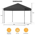 thumbnail image 3 of GloryStar Tente à Auvent Escamotable 10x10, Tente à Auvent de Patio avec Installation à un Bouton, Sac à Roulettes Portable, 4 Sacs de Lest, Tente Instantanée d'Extérieur à 3 Hauteurs Réglables pour Fêtes, Camping, Plage, 3 of 6