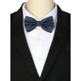 thumbnail image 3 of INSPIRE CHIC Men's Grids Patterned Solid Color Adjustable Pre-tied Bow Tie Navy Blue, 3 of 4