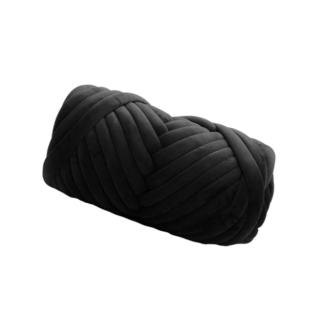 relayinert Chunky Yarn Knitting Arm Knit Soft Yarn 250G for DIY Rug Making Sweaters Black