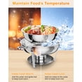 thumbnail image 3 of BeesClover Plat Anti-Frottement pour Buffet, Ensemble de 5 Qt de Plats Ronds Anti-Frottement pour Buffet avec Porte-Couvercle, Réchauds et Réchauds Alimentaires en Acier Inoxydable avec Cuillère et Pinces pour Fêtes, Mariages, 3 of 8
