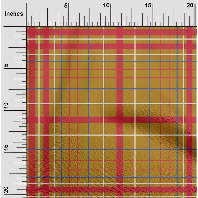 oneOone Silk Tabby Fabric Madras Check Print Sewing Fabric BTY 42 Inch Wide