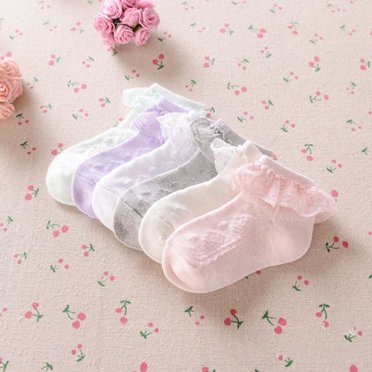 Cute Newborn Kids Baby Girls Lace Ankle Socks Bow Thin Cotton Socks