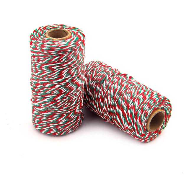 Agiferg Corde d'Emballage Durable de 656 Pieds/200 m, Parfaite pour la Décoration de Noël, 2 Pcs