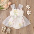 thumbnail image 2 of MIASHUI Barboteuse Robe Tutu en Maille Sans Manches à Broderie Florale pour Filles, Beige, 9-12 Mois, 2 of 8