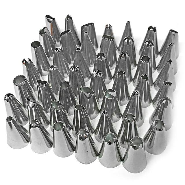 Zootealy Stainless Steel Cake Decorating Supplies Cake Turntable 48PCS/Set DIY Cream Tools