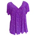 thumbnail image 2 of TIMIFIS Womens Summer Floral Tops V Neck T Shirts Cute Short Sleeve Tunic, 2 of 5
