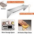 thumbnail image 4 of Stainless Steel Shelf Heavy Duty Floating Shelves Commercial Wall Mounted Shelving Storage Rack with Backsplash for Home Kitchen Hotel Restaurant Bar, 4 of 9