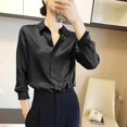 thumbnail image 2 of GigrtiJin Chemises Boutonnées pour Femmes Automne Manches Longues Col Rabattu Couleur Unie Mode Décontractée Confortable Hauts Amples, 2 of 5