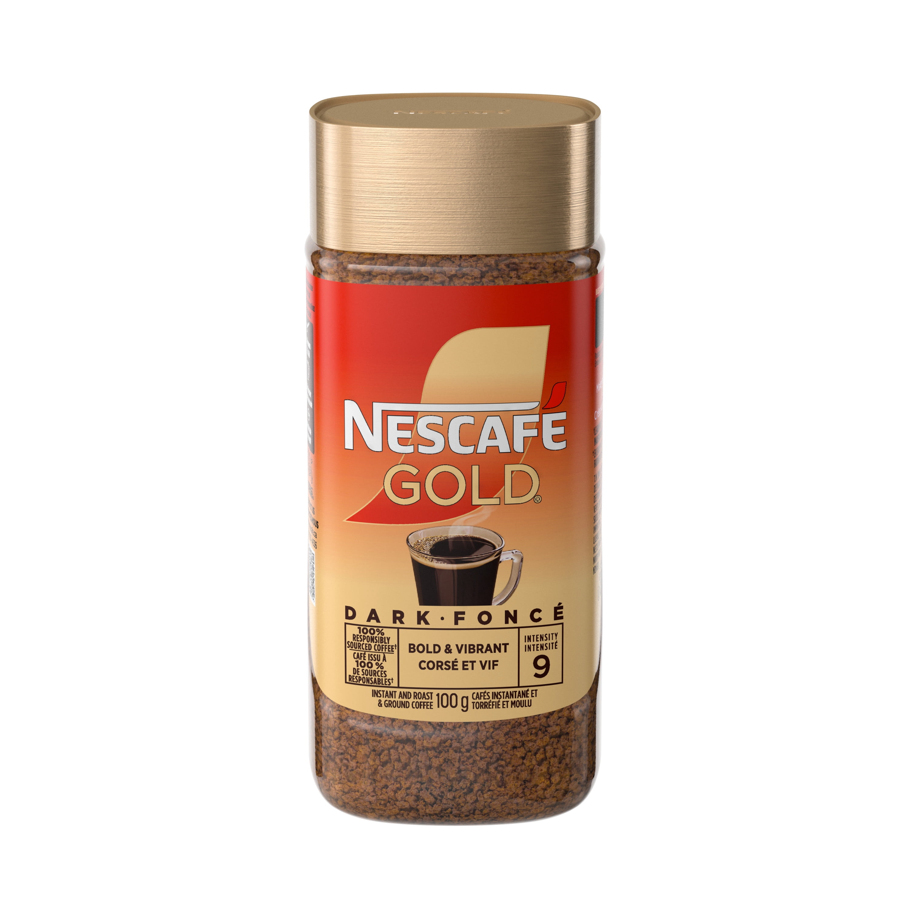NESCAFE GOLD Dark Roast Premium Instant Coffee, Just Add Hot Water