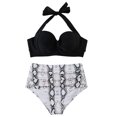 thumbnail image 3 of Aligament Swimsuit Bikini Sets For Womens High Breast Contrast Gradient Split Bikini Set One Piece, 3 of 8