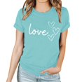 thumbnail image 4 of Diufon Hauts de la Saint-Valentin pour Femmes Décontractés Tendance T-Shirt à Manches Courtes Col Ras du Cou Mignon à Imprimé Graphique Chandail Blouse, 4 of 4