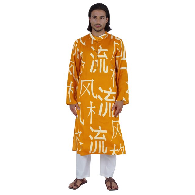 Atasi Tenue Traditionnelle de Fête Kurta à Manches Longues Col Mandarin Tenue Décontractée
