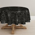 thumbnail image 1 of Halloween Tablecloth 60x60 Inch Round, Cobweb Black Washable Table Cover for Party Picnic Dinner Decor, 1 of 6