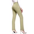thumbnail image 3 of Kmbangi Women's Pants Solid Color High Waist Flared Trousers with Pockets, 3 of 5