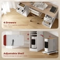 thumbnail image 4 of HOMCOM Computer Desk with 4 Reversible Drawers, 55" Office Desk, White, 4 of 10