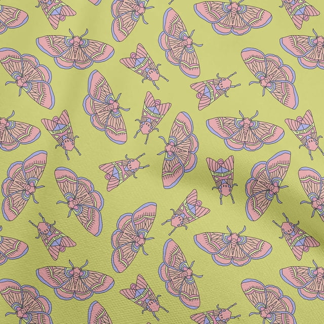 oneOone Georgette Viscose Yellow Fabric Sewing Material Print Fabric By The Yard 42 Inch Wide-17