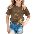 thumbnail image 1 of T-shirt à Manches Courtes pour Filles, Chandails pour Filles 5T, T-Shirt d'Été à Col Rond, Hauts pour Filles Juniors, Coupe Décontractée, Chandails de Base, 1 of 4
